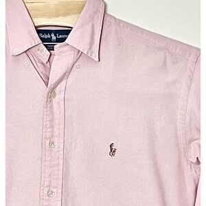 Vintage Ralph Lauren Oxford Shirt Men's 16-32 Pink Yarmouth Fit Old Money Preppy
